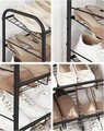 Suport pentru pantofi cu 4 niveluri, Songmics, 16 perechi pantofi, 68.5x27.5x65 cm, otel, negru