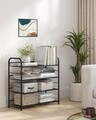 Suport pentru pantofi cu 4 niveluri, Songmics, 16 perechi pantofi, 68.5x27.5x65 cm, otel, negru