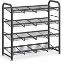 Suport pentru pantofi cu 4 niveluri, Songmics, 16 perechi pantofi, 68.5x27.5x65 cm, otel, negru