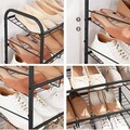 Suport pentru pantofi cu 4 niveluri, Songmics, 16 perechi pantofi, 68.5x27.5x65 cm, otel, negru