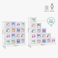 Dulap modular pentru depozitare jucarii, Songmics, 16 compartimente, 123x31x123 cm, ABS/otel, alb