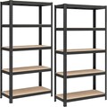 Set 2 rafturi modulare pentru depozitare, Songmics, max 875 kg, 90x40x180 cm, MDF/otel, negru