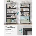 Set 2 rafturi modulare pentru depozitare, Songmics, max 875 kg, 90x40x180 cm, MDF/otel, negru