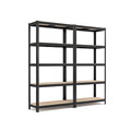 Set 2 rafturi modulare pentru depozitare, Songmics, max 875 kg, 90x40x180 cm, MDF/otel, negru