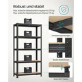 Set 2 rafturi modulare pentru depozitare, Songmics, max 875 kg, 90x40x180 cm, MDF/otel, negru