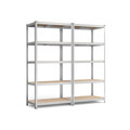 Set 2 rafturi modulare pentru depozitare, Songmics, max 600 kg, 100x50x200 cm, MDF/otel, argintiu