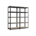 Set 2 rafturi modulare pentru depozitare, Songmics, max 600 kg, 100x50x200 cm, MDF/otel, negru