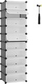 Dulap modular pentru incaltaminte, Songmics, 10 compartimente, 43x31x173 cm, ABS/fier, gri