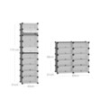 Dulap modular pentru incaltaminte, Songmics, 10 compartimente, 43x31x173 cm, ABS/fier, gri