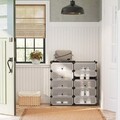 Dulap modular pentru incaltaminte, Songmics, 10 compartimente, 43x31x173 cm, ABS/fier, gri