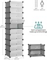 Dulap modular pentru incaltaminte, Songmics, 10 compartimente, 43x31x173 cm, ABS/fier, gri