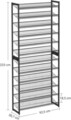 Suport pentru pantofi cu 12 niveluri, Songmics, 48-60 perechi pantofi, design modular, 92.5x30x223 cm, otel, negru
