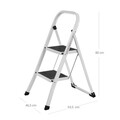 Scara cu 2 trepte, Songmics, plibila, 46.5x63.5x80 cm, max 150 kg, otel, alb