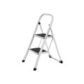 Scara cu 2 trepte, Songmics, plibila, 46.5x63.5x80 cm, max 150 kg, otel, alb