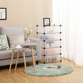 Dulap modular pentru incaltaminte, Songmics, 10 compartimente, 43x31x173 cm, ABS/fier, alb