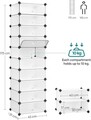 Dulap modular pentru incaltaminte, Songmics, 10 compartimente, 43x31x173 cm, ABS/fier, alb