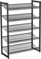 Suport pentru pantofi cu 5 niveluri, Songmics, 20 perechi pantofi, 74x30.7x104 cm, otel, negru
