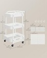 Carucior cu 3 rafturi, Songmics, 43.3x32.3x73.9 cm, max 30 kg, alb