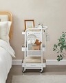 Carucior cu 3 rafturi, Songmics, 43.3x32.3x73.9 cm, max 30 kg, alb
