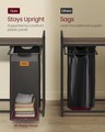 Cos de rufe cu 3 compartimente, rafturi si roti, Vasagle, 150 L, 117x33x80.5 cm, otel/PAL/tesatura Oxford, negru/gri