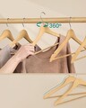 Set 30 umerase subtiri din lemn, Songmics, 43x0.8x21 cm, lemn de mesteacan, natural