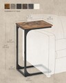 Masuta laterala C-Shaped, Vasagle, 40x30x62 cm, PAL/otel, maro