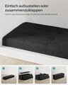 Bancheta cu spatiu de depozitare, Songmics, 110x38x38 cm, max 300 kg, MDF/imitatie de in, negru