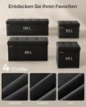 Bancheta cu spatiu de depozitare, Songmics, 110x38x38 cm, max 300 kg, MDF/imitatie de in, negru