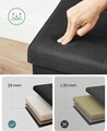 Bancheta cu spatiu de depozitare, Songmics, 110x38x38 cm, max 300 kg, MDF/imitatie de in, negru