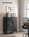 Dulap metalic pentru birou, Songmics, 80x40x90 cm, otel, negru