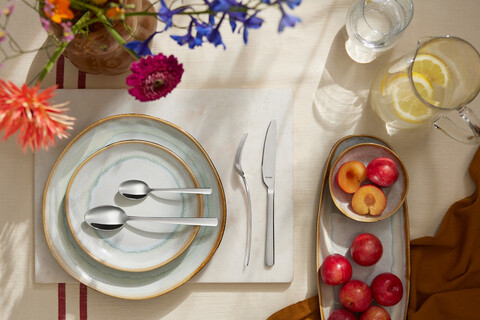 Set tacamuri 24 piese Pontis, Amefa, 6 persoane, inox 18/0, argintiu