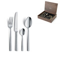 Set tacamuri 24 piese in cutie de lemn Ventura, Amefa, 6 persoane, inox 18/10, argintiu
