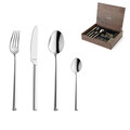 Set tacamuri 24 piese in cutie de lemn Metropole, Amefa, 6 persoane, inox 18/10, argintiu