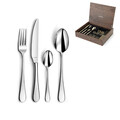 Set tacamuri 24 piese in cutie de lemn Sierra, Amefa, 6 persoane, inox 18/10, argintiu