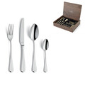 Set tacamuri 24 piese in cutie de lemn Drift, Amefa, 6 persoane, inox 18/10, argintiu