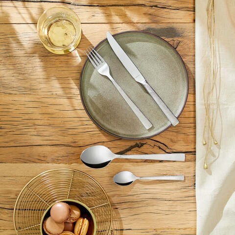 Set tacamuri 24 piese in cutie de lemn Jewel, Amefa, 6 persoane, inox 18/10, argintiu