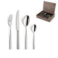 Set tacamuri 24 piese in cutie de lemn Jewel, Amefa, 6 persoane, inox 18/10, argintiu