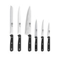 Set 6 cutite si suport Cucina, Richardson Sheffield, 8x16x36 cm, inox 13/0, negru/natur