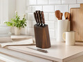 Set 5 cutite si suport Virtuose, Richardson Sheffield, 14x22 cm, inox 13/0, maro
