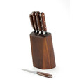 Set 5 cutite si suport Virtuose, Richardson Sheffield, 14x22 cm, inox 13/0, maro