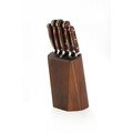Set 5 cutite si suport Virtuose, Richardson Sheffield, 14x22 cm, inox 13/0, maro