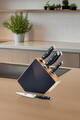 Set 5 cutite si suport Grand Chef, Richardson Sheffield, 9 cm/13 cm/ 20 cm, inox 13/0, negru