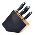 Set 5 cutite si suport Grand Chef, Richardson Sheffield, 9 cm/13 cm/ 20 cm, inox 13/0, negru
