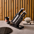 Set 5 cutite si suport Uta, Richardson Sheffield, 9 cm/12.5 cm/20 cm, inox 13/0, negru