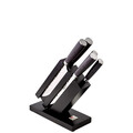 Set 5 cutite si suport Uta, Richardson Sheffield, 9 cm/12.5 cm/20 cm, inox 13/0, negru