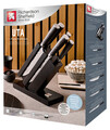 Set 5 cutite si suport Uta, Richardson Sheffield, 9 cm/12.5 cm/20 cm, inox 13/0, negru