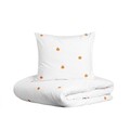 Lenjerie de pat dubla Pump, Homla, 3 piese, 160x200 cm, bumbac, alb/portocaliu