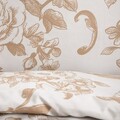 Lenjerie de pat King Size, Elena, Homla, 3 piese, 200x220 cm, microfibra din poliester, alb/bej