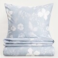 Lenjerie de pat dubla Blossom, Homla, 3 piese, 160x200 cm, microfibra din poliester, albastru/alb