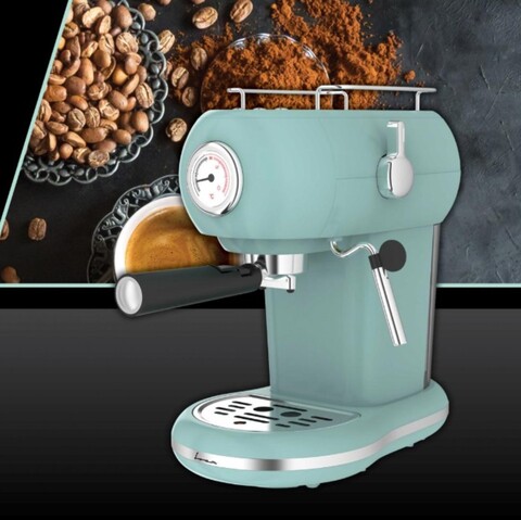 Espressor Fram, 1100W, 15 Bar, 1.2L, turcoaz